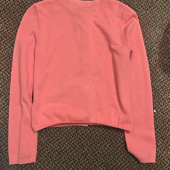 Tommy Hilfiger Kids Bundle Blue Overall Dress & Pink Cardigan Size 12/14 Preppy - Picture 4 of 8